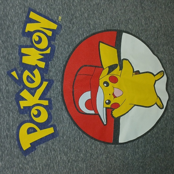 Pokemon Gray Tee with Yellow and Red Pikachu Design - Picture 3 of 6